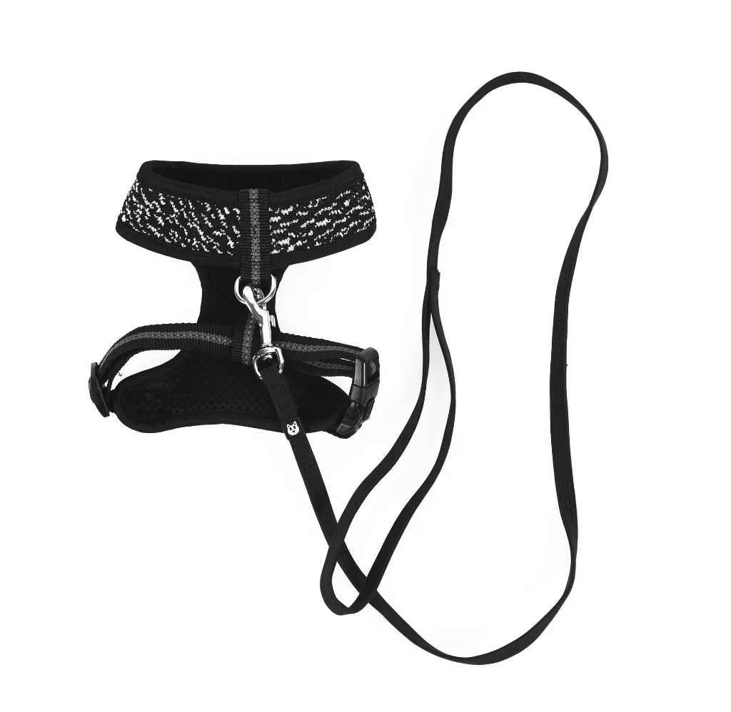 M-PETS_20801199 LETSGO Harness with leash Black.webp