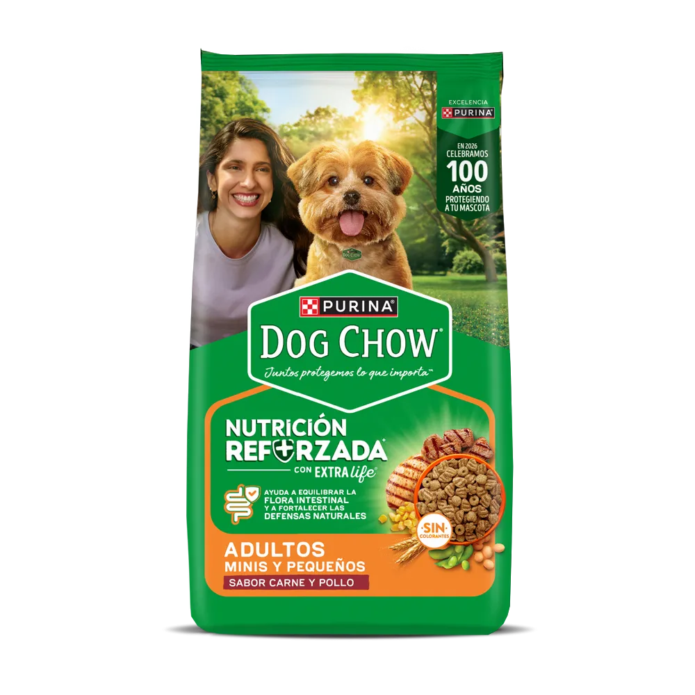 DOG CHOW - ADULTO MINI & PEQUEÑO NUTRICIÓN REFORZADA CARNE Y POLLO 3KG