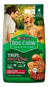DOG CHOW - ADULTO MEDIANO & GRANDE TRIPLE PROTEINA 3KG