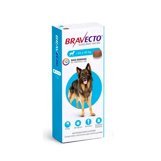 MSD - BRAVECTO COMPRIMIDO 20 A 40KG 1000MG