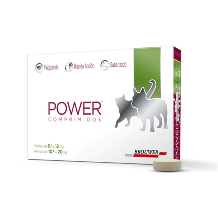 BROUWER - POWER COMPRIMIDOS 1400MG PERRO/GATO DE 10 A 20KG