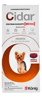 KÖNIG - CIDAR COMPRIMIDO MASTICABLE PERROS 1.5 A 3KG