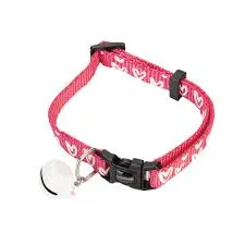BEEZTEES - NYLON COLLAR HEART PINK