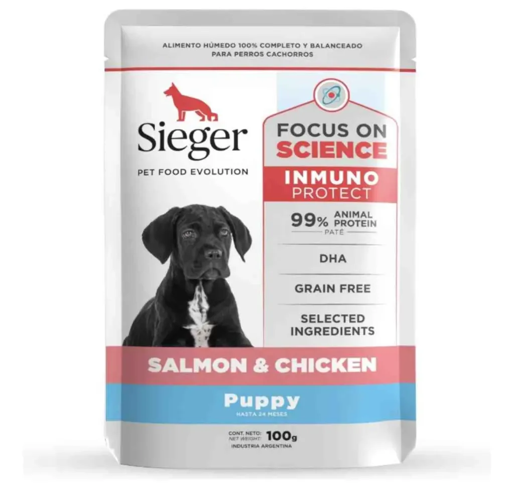 SIEGER - PUPPY WET SALMON Y POLLO 100GR