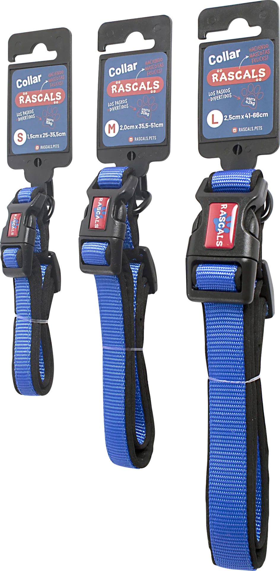 RASCALS - COLLAR PERRO PREMIUM (L)  - AZUL