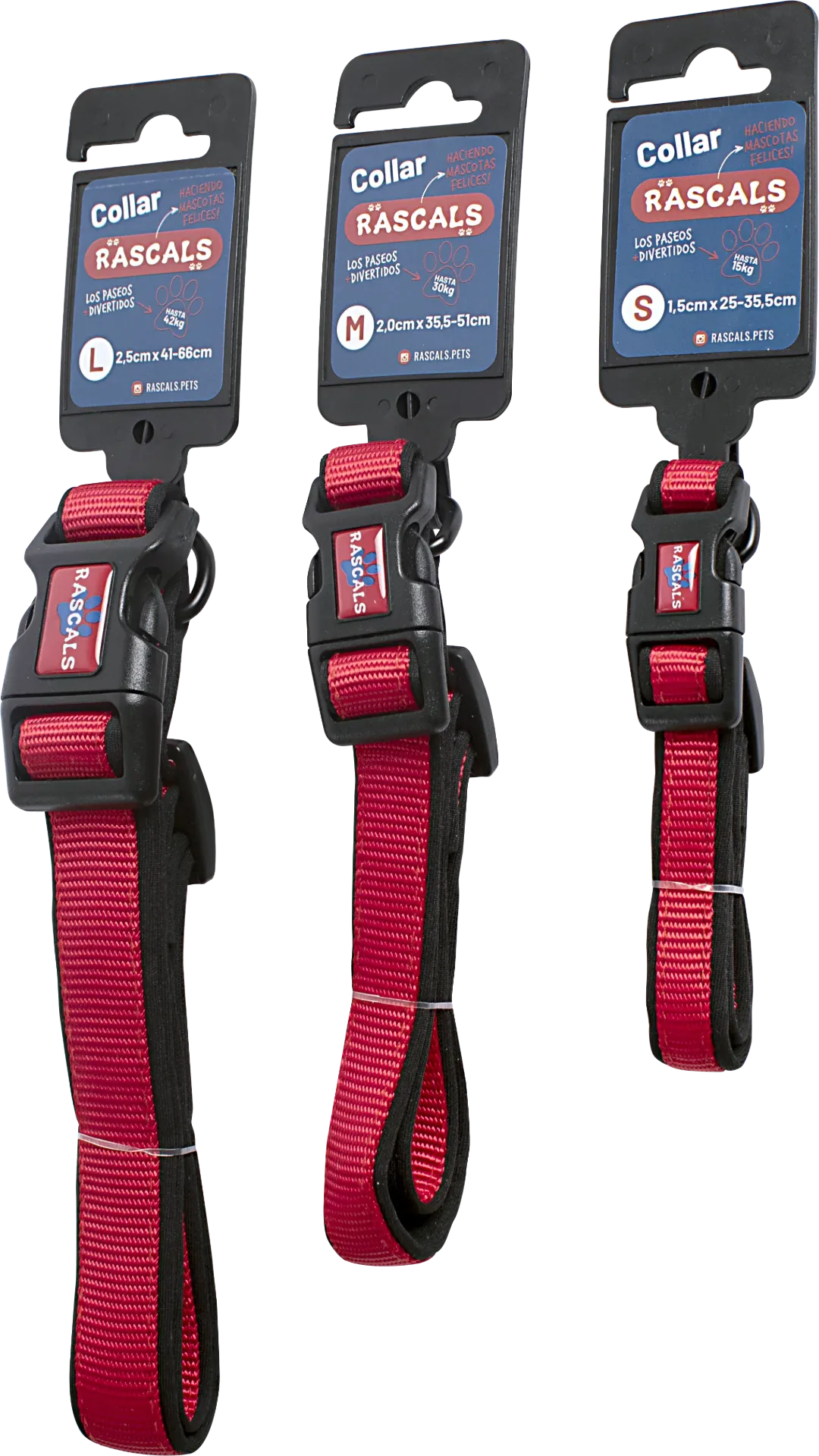 RASCALS - COLLAR PARA PERRO ROJO PREMIUM "M"