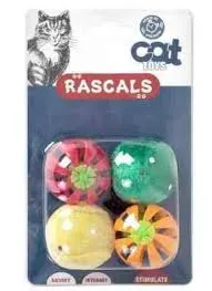 RASCALS - PACK 4 PELOTAS CON CASCABEL PARA GATOS