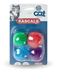 RASCALS - PACK 4 PELOTAS DE GOMA PARA GATO