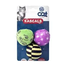 RASCALS - PACK DE 3 PELOTAS CON HIERBA GATERA