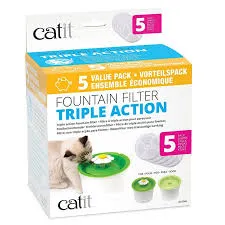 CATIT - TRIPLE ACTION FOUNTAIN FILTER 5 UNIDADES