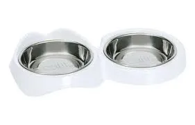 CATIT - COMEDERO DOUBLE FOOD DISH WHITE 2.0