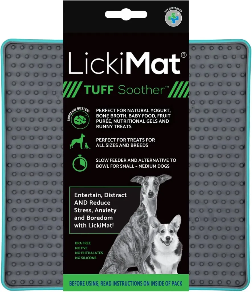 LICKI MAT - TUFF SOOTHER TURQUOISE DOG