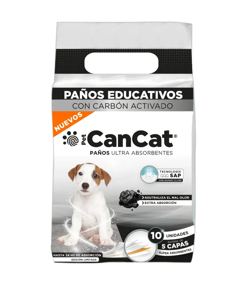 CANCAT - PAÑOS CARBON ACTIVADO 10 UNIDADES 60X60CM
