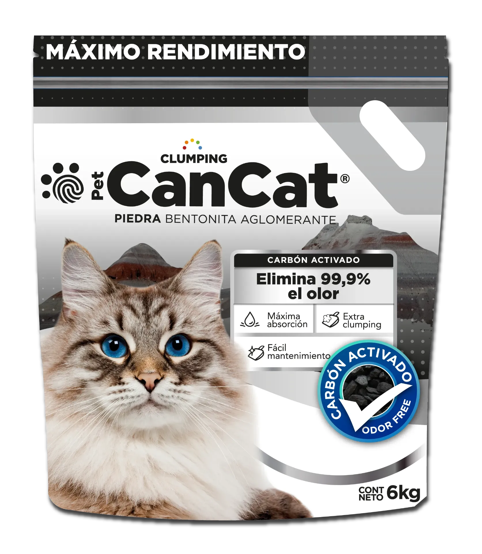 CANCAT - PIEDRA BENTONITA CARBON ACTIVADO 6KG