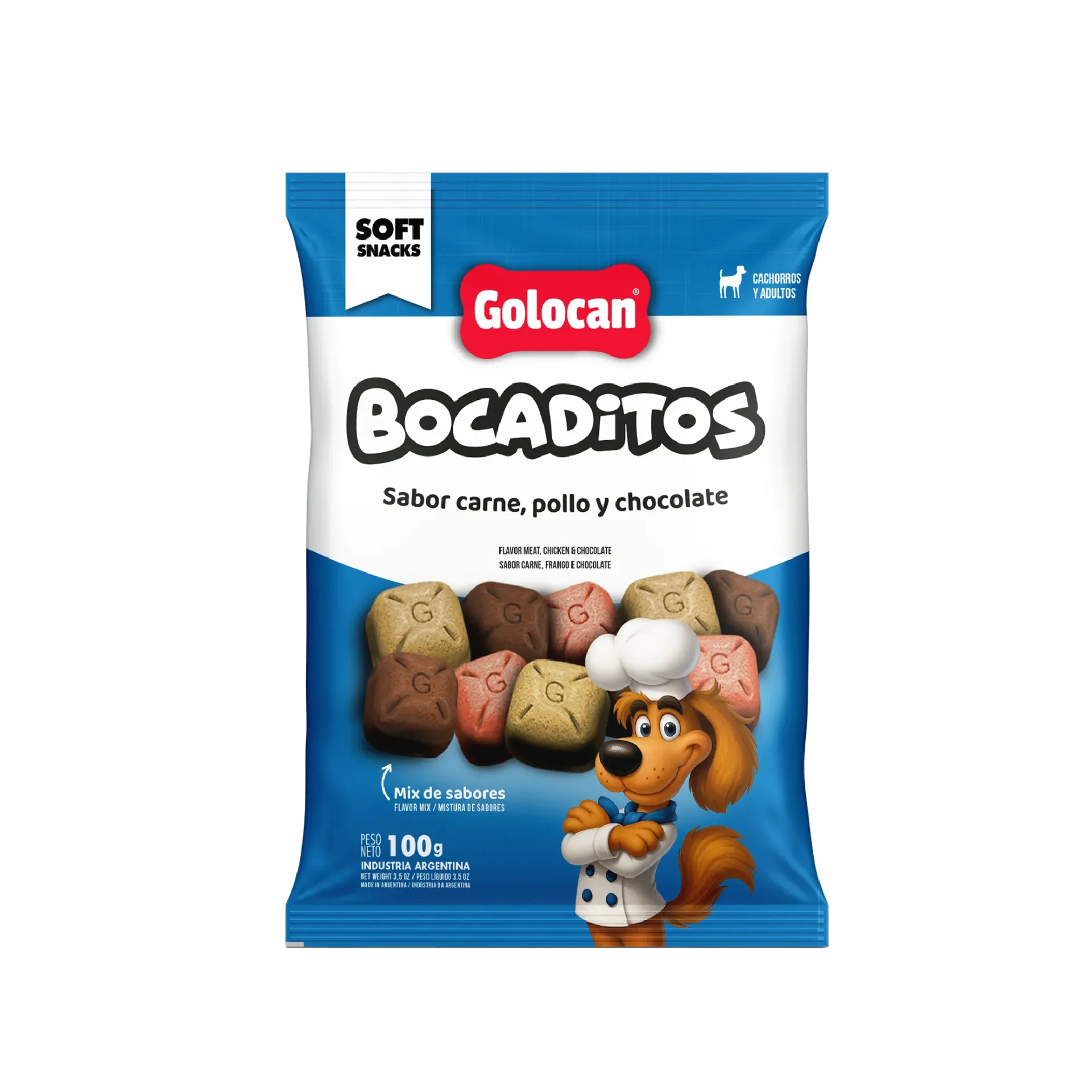 GOLOCAN - BOCADITOS CARNE, POLLO Y CHOCOLATE 100GR