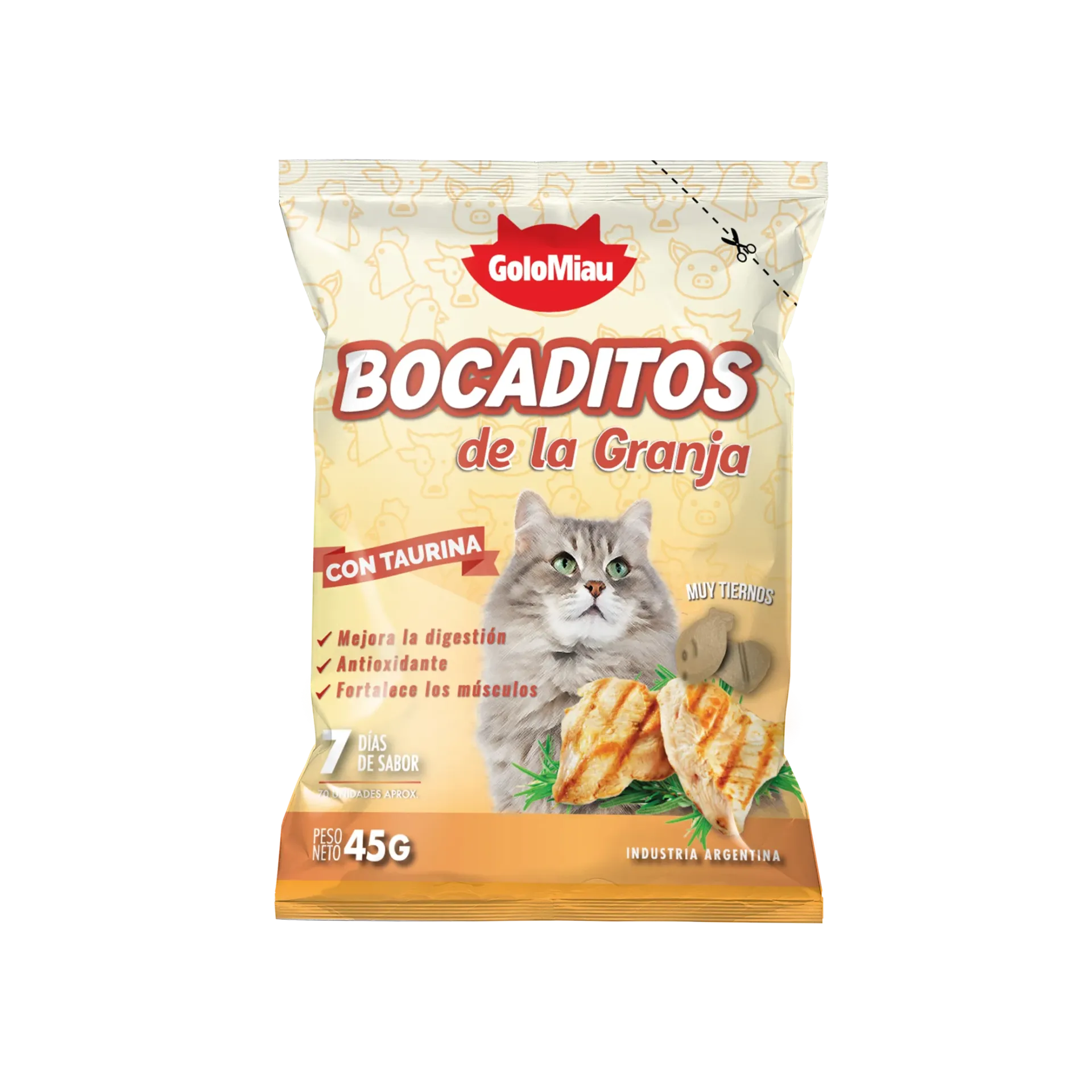 GOLOCAN - BOCADITOS DE LA GRANJA PARA GATO 45GR