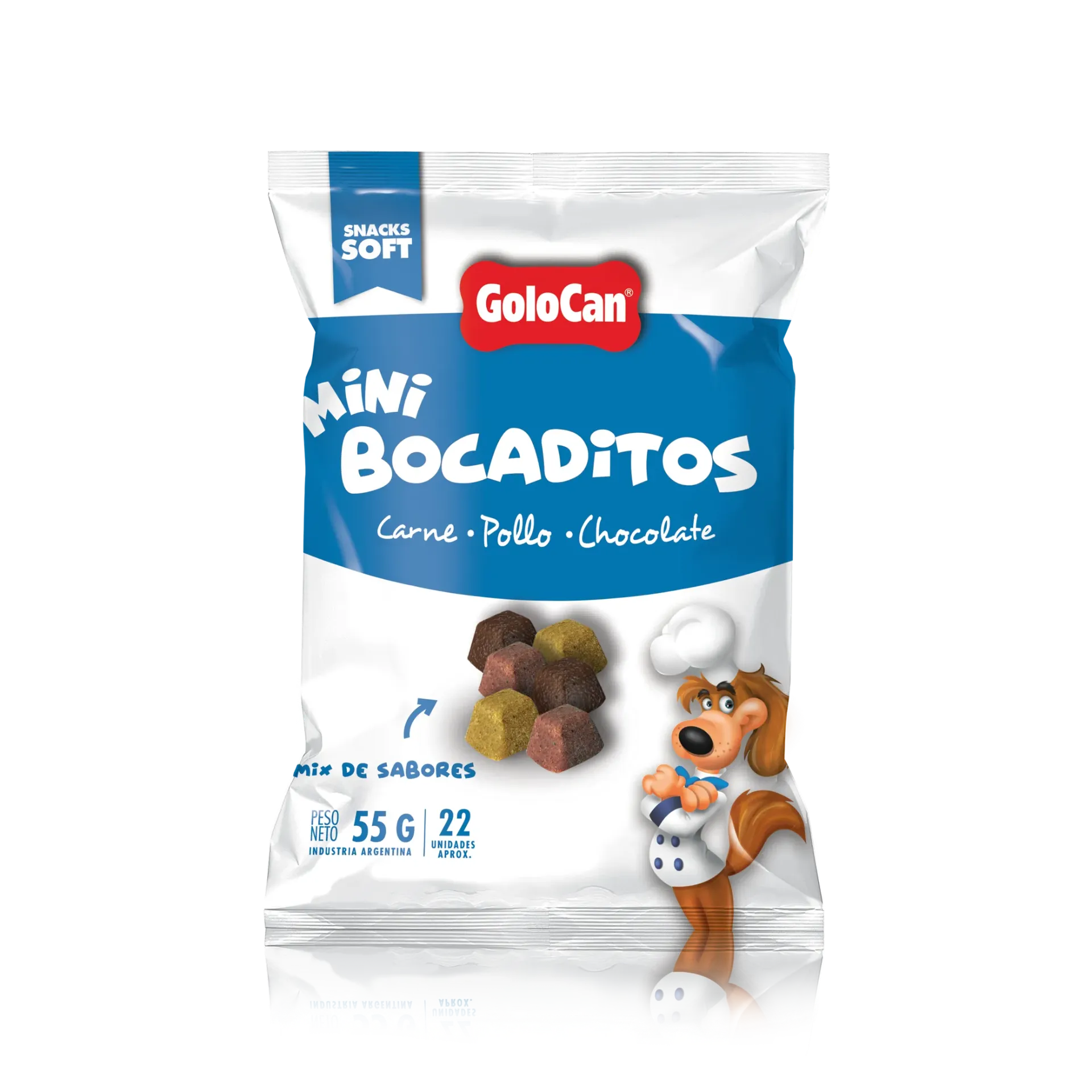 GOLOCAN - MINI BOCADITOS CARNE, POLLO Y CHOCOLATE 55GR