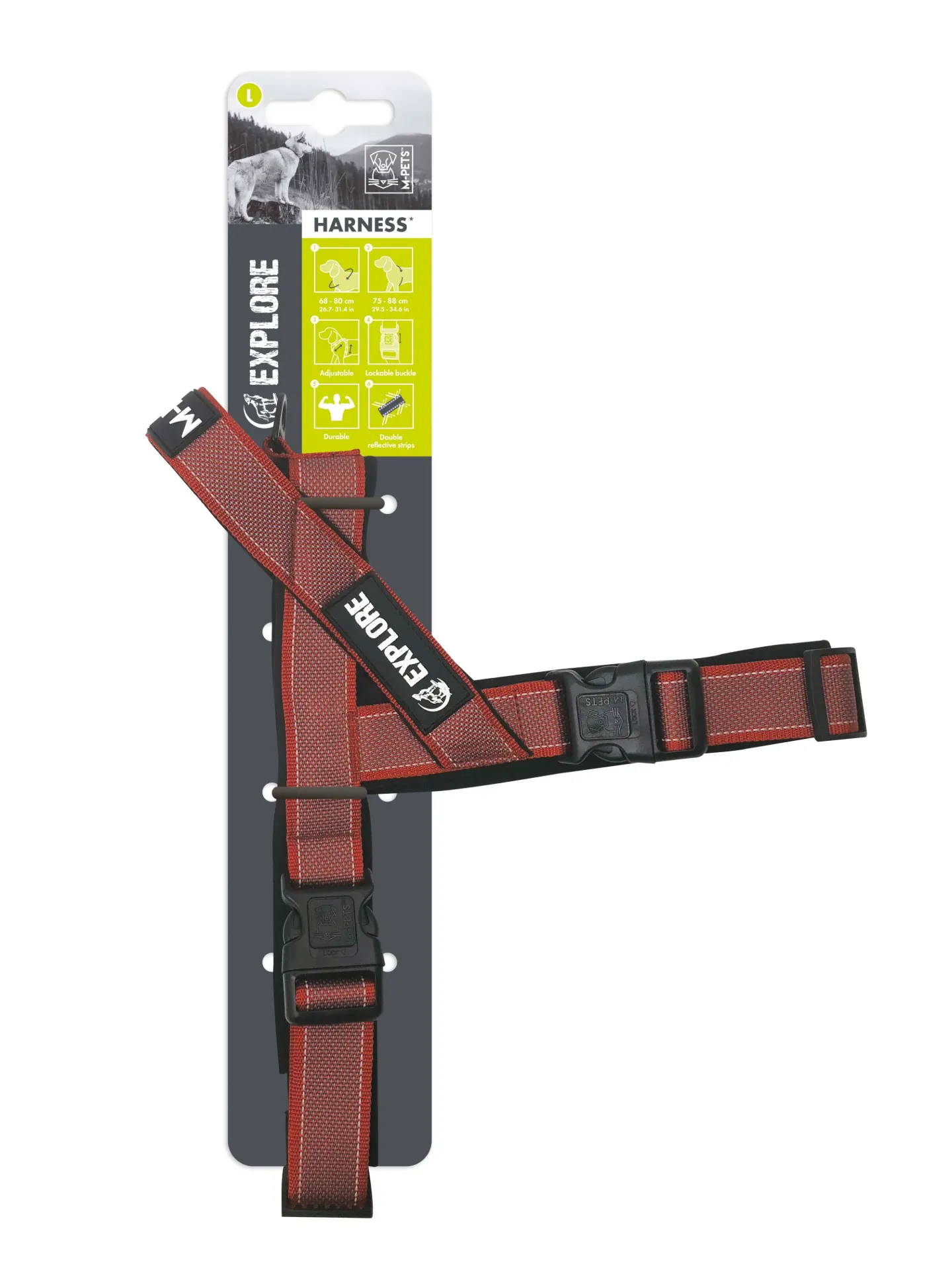 M-PETS EXPLORE HARNESS XL ROJO