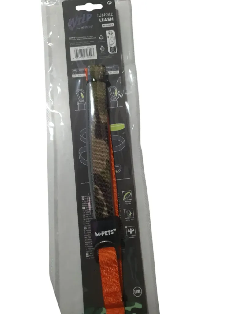 M-PETS - WILD JUNGLE REGULAR LEASH L/XL NARANJA Y CAMUFLADO