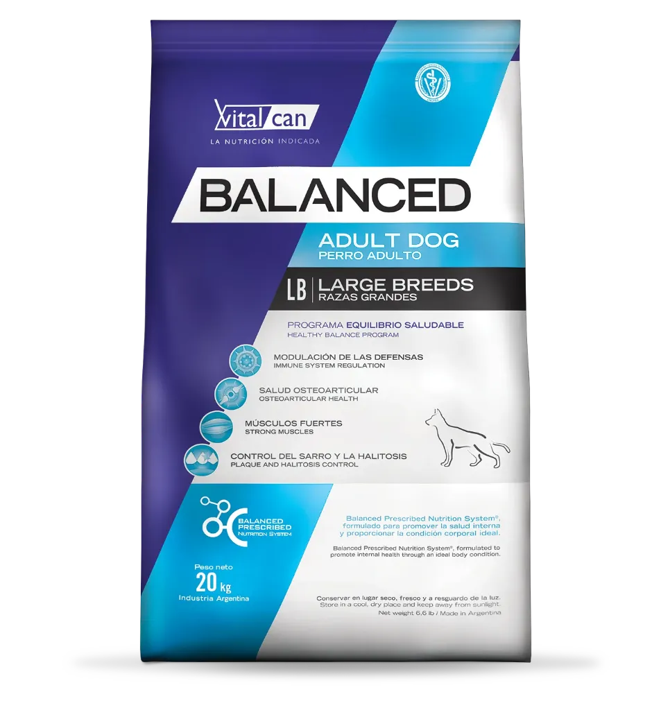 BALANCED - PERRO ADULTO RAZA GRANDE x 20KG