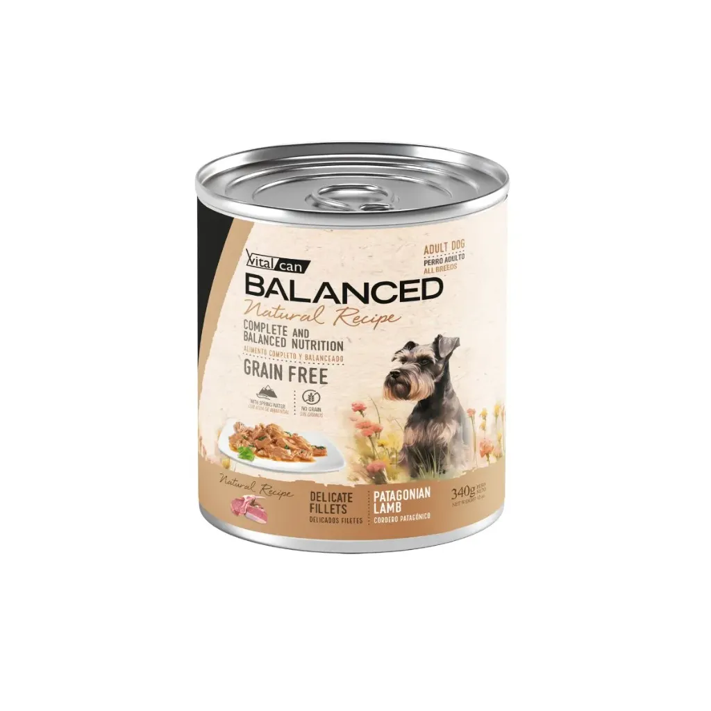 BALANCED - NATURAL RECIPE PERRO ADULTO FILETES CORDERO 340GR