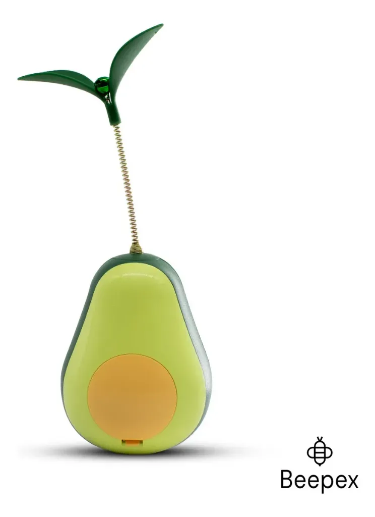 BEEPAW - JUGUETE CATNIP PALTA CON PLUMA Y DISPENSER DE COMIDA