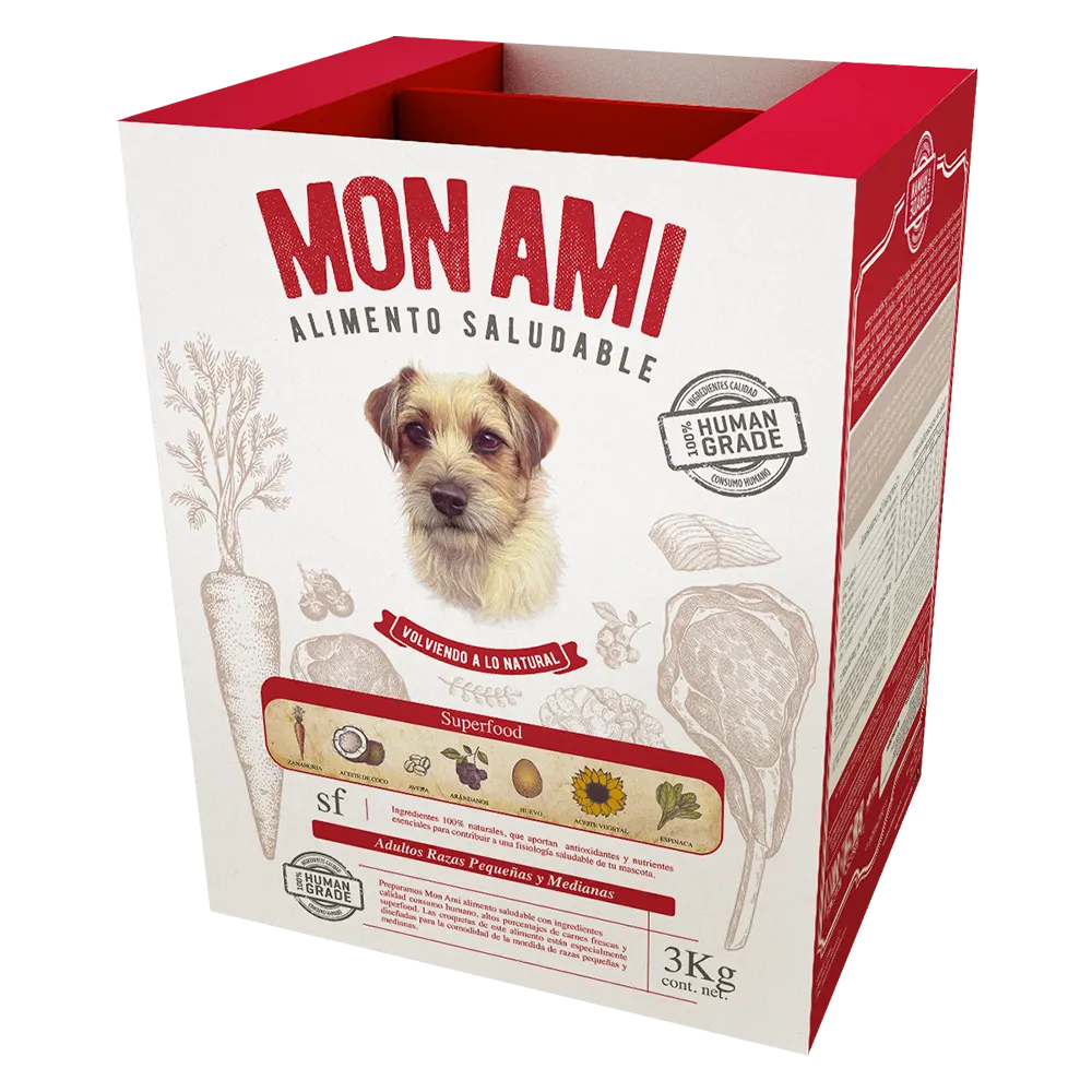 [H02002] MON AMI - SUPERFOOD PERRO RAZAS PyM x 3KG