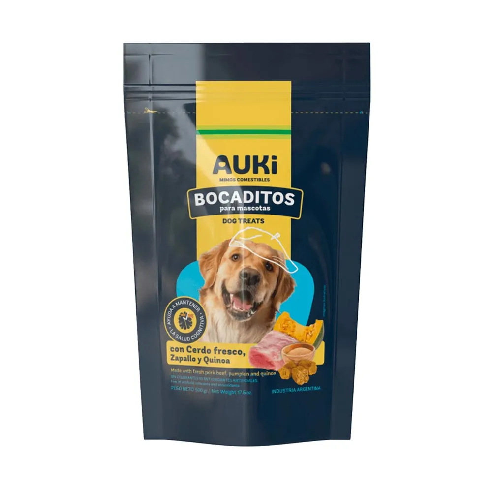 AUKI - BOCADITOS CERDO, ZAPALLO Y QUINOA X 500 GR
