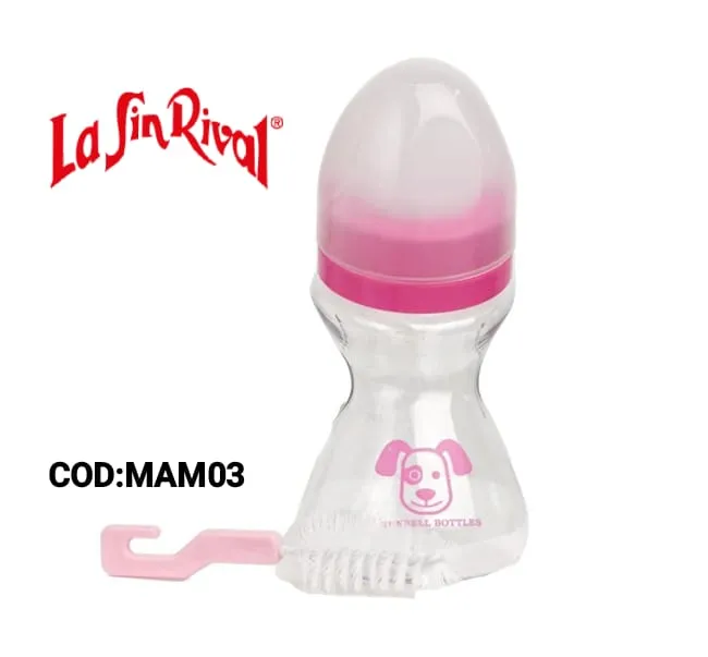 LA SIN RIVAL - MAMADERA ANGULAR C/CEPILLO 180ML LAZY DOG