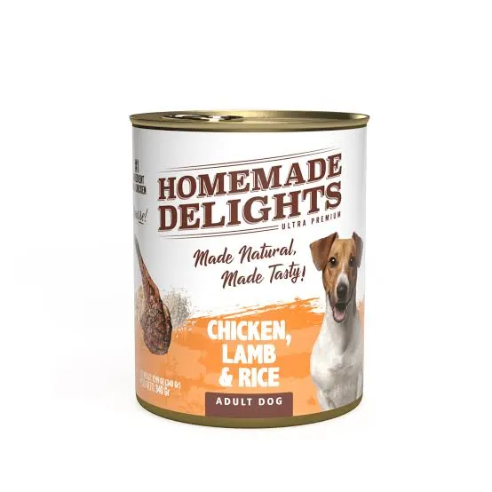 HOMEMADE DELIGHTS - ADULTO DOG CHICKEN, LAMB & RICE 340GR