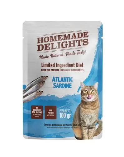 HOMEMADE DELIGHTS - ATLANTIC SARDINE ADULTO CAT 100GR