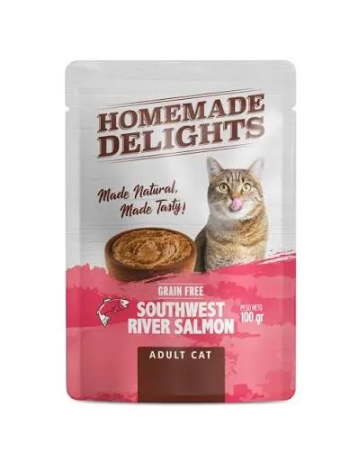HOMEMADE DELIGHTS - RIVER SALMON ADULTO CAT 100GR