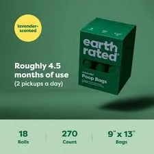 EARTH RATED - POOP BAGS AROMA LAVANDA 270 UNIDADES